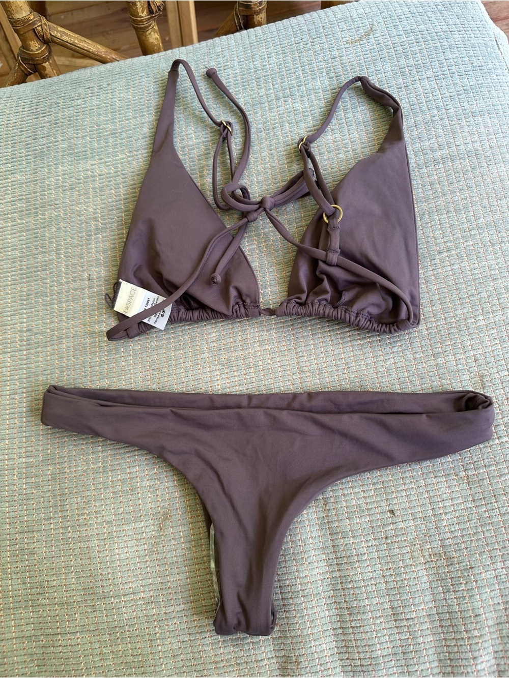NWOT L*Space triangle Itsy bikini set grey small - Picture 4 of 4